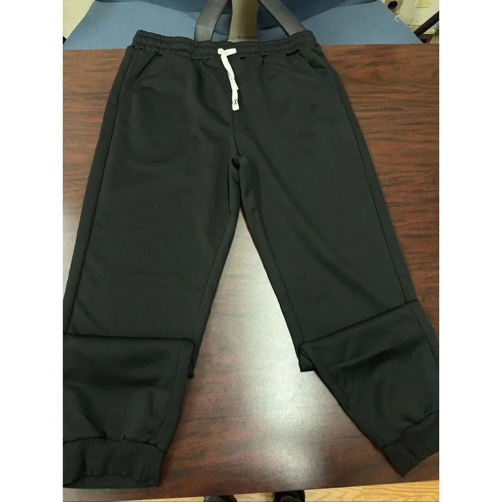 Mens Black Sweatpant Joggers Size X-Large
